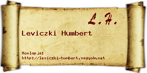 Leviczki Humbert névjegykártya